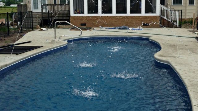 fiberglass swimming pool, Moyock swimming pool*, Currituck pool builder, in ground pool Outer Banks, OBX pool install*